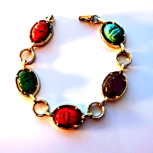 Vtg Scarab Beetle Bracelet - Picture 3 of 7